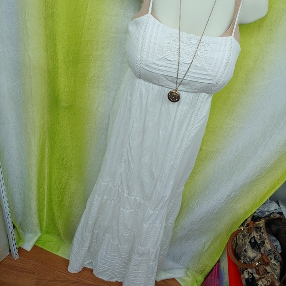 A Pea in the Pod Dresses & Skirts - A Pea in the Pod • Boho White Crochet Long Maxi Maternity Dress Small Vacation